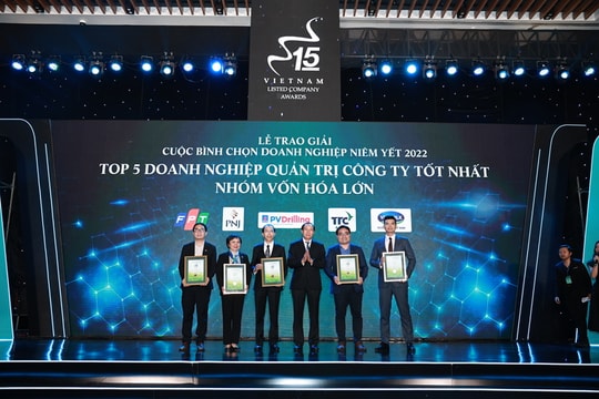 PNJ tiếp tục vào top 5 doanh nghiệp niêm yết quản trị tốt nhất năm 2022