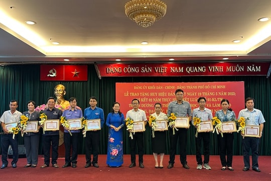 Đảng ủy Khối Dân - Chính - Đảng TP.HCM biểu dương gương điển hình học tập và làm theo tư tưởng, đạo đức, phong cách Hồ Chí Minh Đảng ủy Khối Dân - Chính - Đảng TP.HCM biểu dương gương điển hình học tập và làm theo tư tưởng, đạo đức, phong cách Hồ Chí Minh