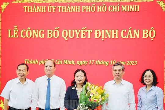 Bà Lê Thị Thanh Thúy giữ chức Phó chánh Văn phòng Thành ủy TP.HCM