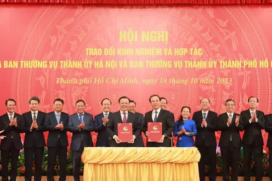 Hà Nội và TP.HCM ký kết hợp tác giai đoạn 2023-2025