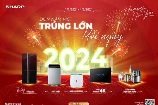 Đón năm mới, trúng lớn mỗi ngày cùng Sharp Đón năm mới, trúng lớn mỗi ngày cùng Sharp