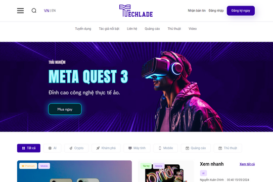 Techlade.vn - Website chuyên về tin tức công nghệ