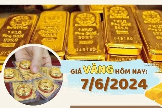 Giá vàng hôm nay (7/6) tiếp tục giảm, ngược chiều xu hướng giá thế giới Giá vàng hôm nay (7/6) tiếp tục giảm, ngược chiều xu hướng giá thế giới