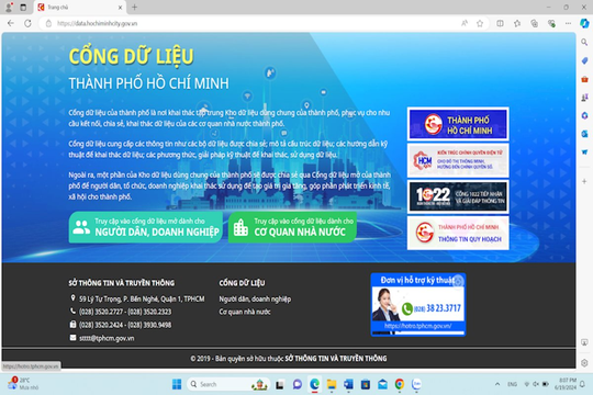 TP.HCM công bố danh mục dữ liệu mở