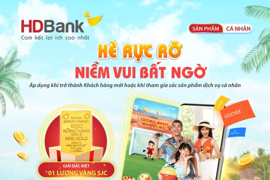 HDBank tặng vàng SJC cho khách hàng sử dụng dịch vụ