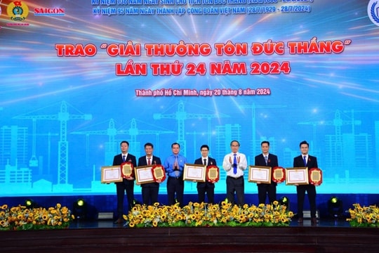TP.HCM vinh danh 15 cá nhân đạt Giải Tôn Đức Thắng năm 2024 TP.HCM vinh danh 15 cá nhân đạt Giải Tôn Đức Thắng năm 2024