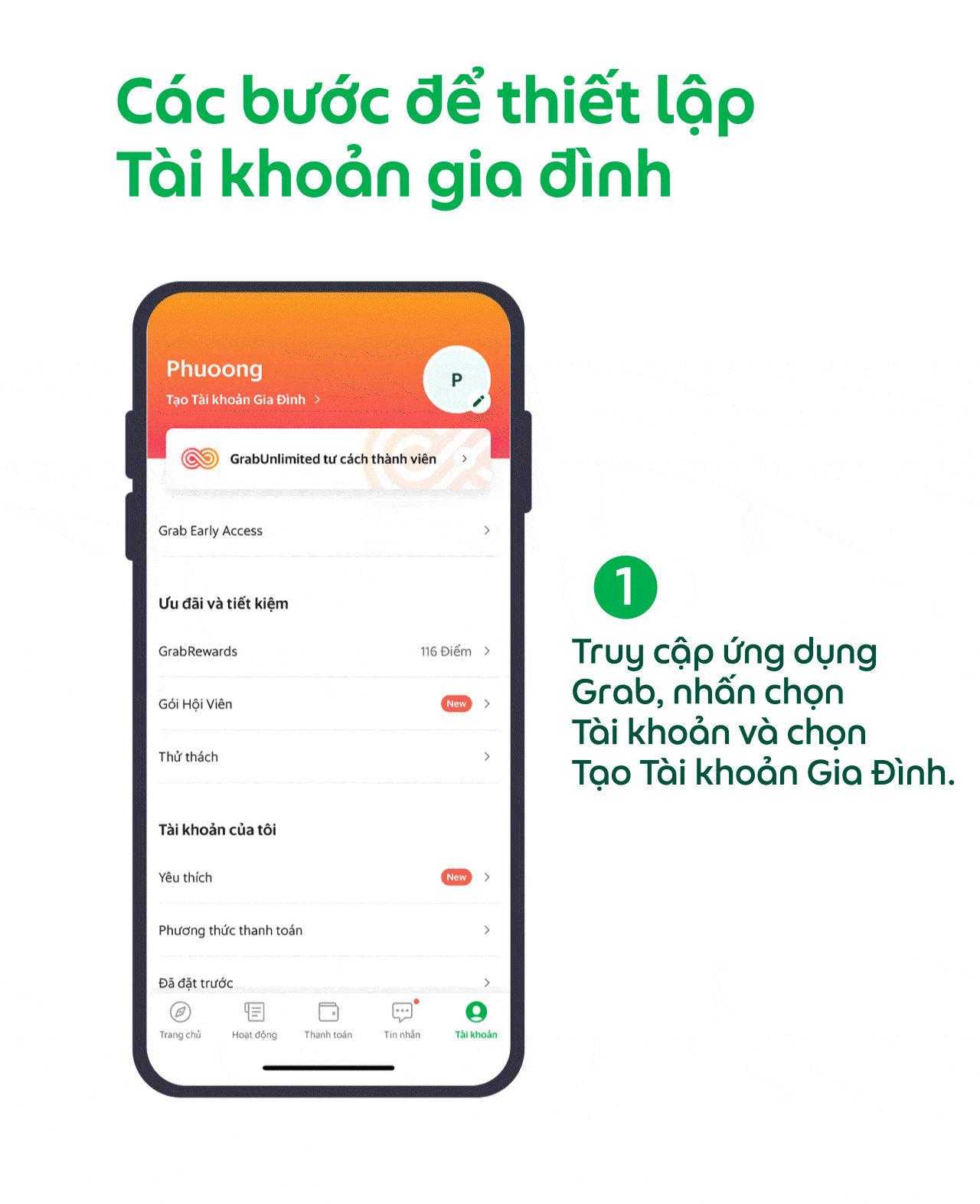Grab ra mắt Tài khoản Gia đình Grab ra mắt Tài khoản Gia đình