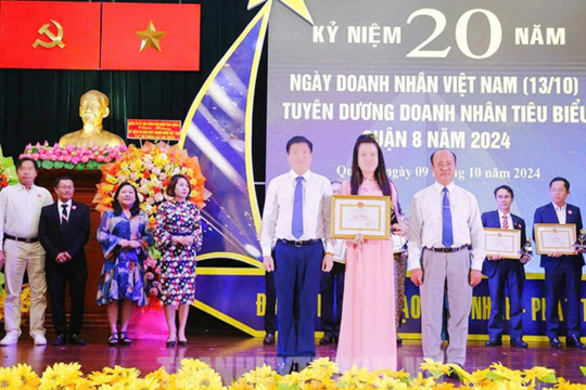 Quận 8 tổ chức tuyên dương 14 Doanh nhân tiêu biểu năm 2024