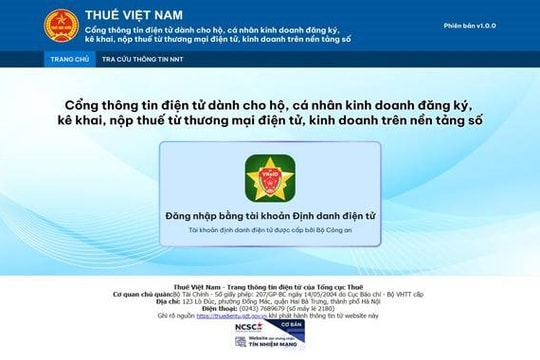 Công bố Cổng thông tin điện tử cho hộ kinh doanh nộp thuế online