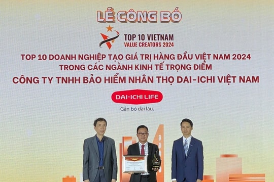 Dai-ichi Life Việt Nam được xếp hạng 55 trong “Top 500 doanh nghiệp tạo giá trị hàng đầu Việt Nam năm 2024” Dai-ichi Life Việt Nam được xếp hạng 55 trong “Top 500 doanh nghiệp tạo giá trị hàng đầu Việt Nam năm 2024”