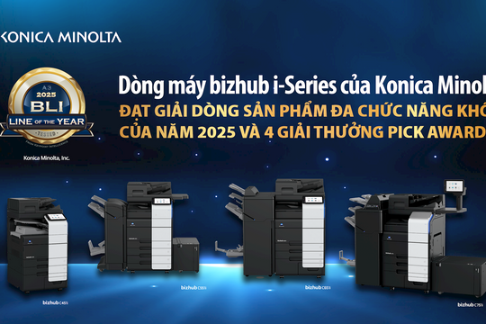 Konica Minolta nhận giải thưởng "Dòng máy in đa chức năng khổ A3 năm 2025"