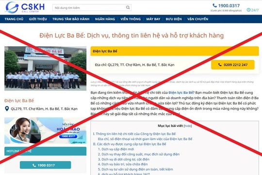 Cảnh báo giả mạo trang web EVNNPC để lừa đảo