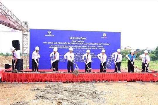 Khởi công 2 công trình trọng điểm Trạm biến áp 220kV Hòa Lạc và 110kV Phú Cát