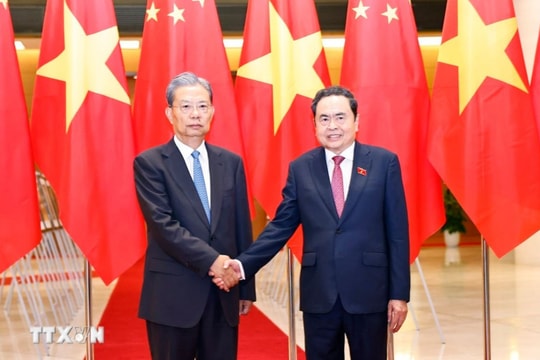 Chủ tịch Quốc hội Trần Thanh Mẫn hội đàm với Ủy viên trưởng Nhân đại toàn quốc Trung Quốc