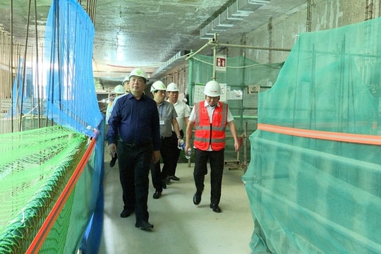 Bộ trưởng Bộ Xây dựng thúc tiến độ ga ngầm metro Nhổn - ga Hà Nội Bộ trưởng Bộ Xây dựng thúc tiến độ ga ngầm metro Nhổn - ga Hà Nội