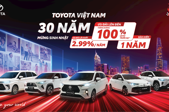 Ưu đãi tháng 9 mừng 30 năm Toyota Việt Nam Ưu đãi tháng 9 mừng 30 năm Toyota Việt Nam