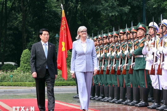 Chủ tịch nước Lương Cường chủ trì lễ đón Toàn quyền Australia Chủ tịch nước Lương Cường chủ trì lễ đón Toàn quyền Australia