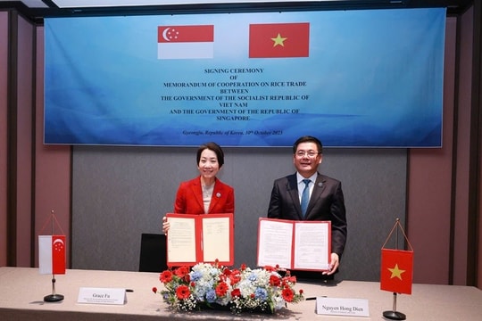Việt Nam và Singapore ký Bản ghi nhớ hợp tác thương mại gạo