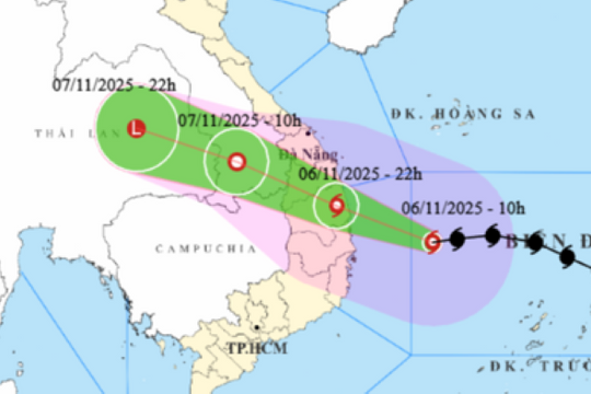 Từ chiều nay, bão Kalmaegi ảnh hưởng trực tiếp khu vực Nam TP. Đà Nẵng - Đắk Lắk