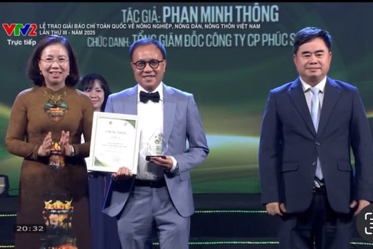 Chủ tịch Phúc Sinh Group được vinh danh tại Giải Báo chí toàn quốc