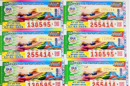 Xổ số kiến thiết Bà Rịa – Vũng Tàu dự kiến phát hành vé số mới năm 2026