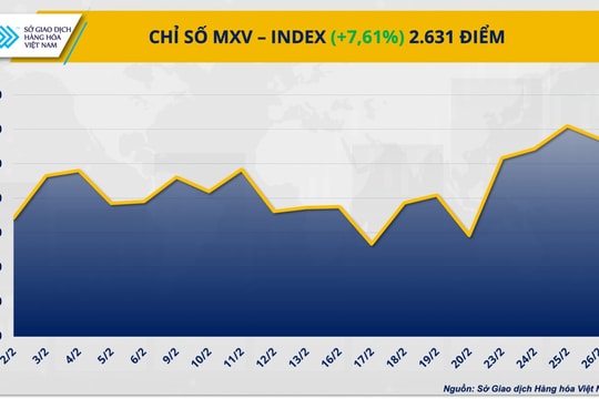 Bạc dẫn sóng thị trường hàng hóa, MXV-Index bật tăng mạnh