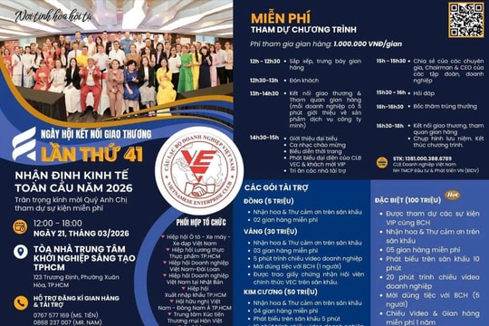 Sắp diễn ra Ngày hội Kết nối giao thương lần thứ 41 với chủ đề “Nhận định kinh tế toàn cầu năm 2026”