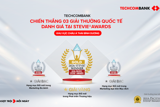 Bản lĩnh thương hiệu Việt: Techcombank chinh phục hội đồng giám khảo quốc tế Stevie Awards 3 năm liên tiếp