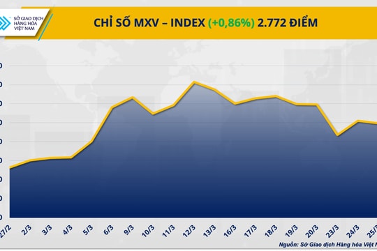 MXV-Index tăng điểm, thị trường hàng hóa phân hóa mạnh