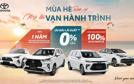 Toyota duy trì sức mua với chương trình ưu đãi lớn trong tháng 4