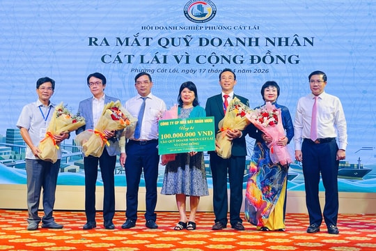 Ông Trần Văn Mười nhận chức chủ tịch Hội doanh nghiệp phường Cát Lái nhiệm kỳ 2026 - 2031