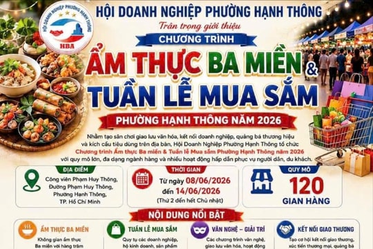 Sắp diễn ra Chương trình ẩm thực Ba Miền & Tuần lễ mua sắm phường Hạnh Thông năm 2026