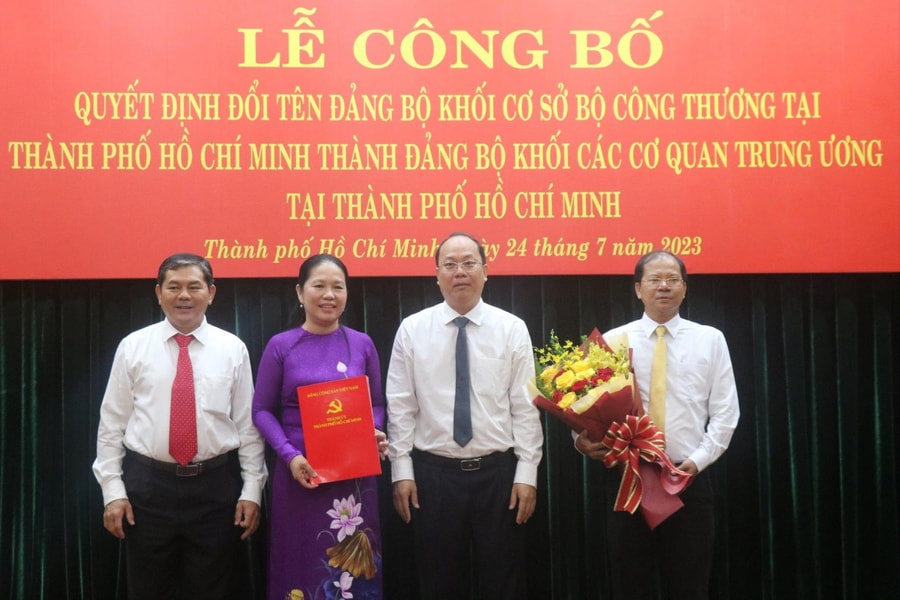 Đảng bộ Khối cơ sở Bộ Công Thương tại TP.HCM đổi tên thành Đảng bộ Khối các cơ quan trung ương tại TP.HCM