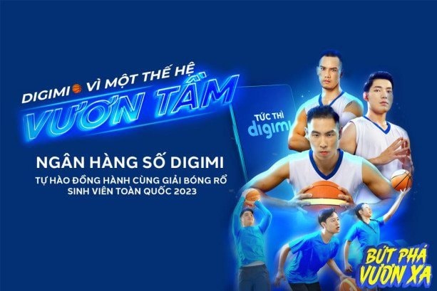 Ngân hàng số Digimi đồng hành Giải bóng rổ sinh viên “Vì một thế hệ vươn tầm”