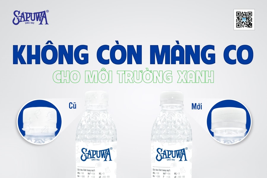 Giảm thiểu rác thải, SAPUWA ngừng sử dụng màng Co trên nắp chai