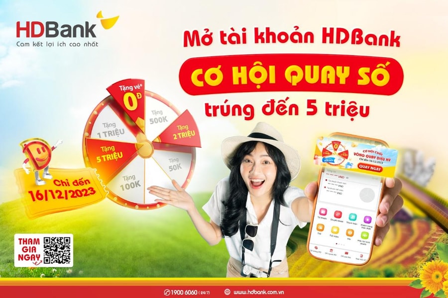 Cơ hội cuối săn hoàn tiền 5 triệu và ưu đãi kép khi mở tài khoản HDBank