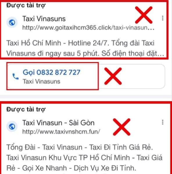 Taxi Vinasun bị giả mạo, cảnh báo khách hàng tránh nhầm lẫn