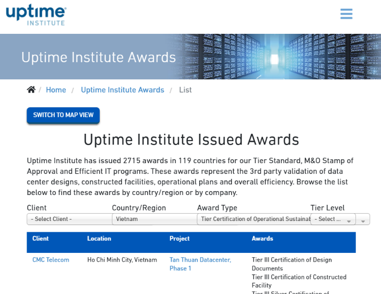 Việt Nam có Data Center sở hữu Chứng chỉ Vận hành bền vững