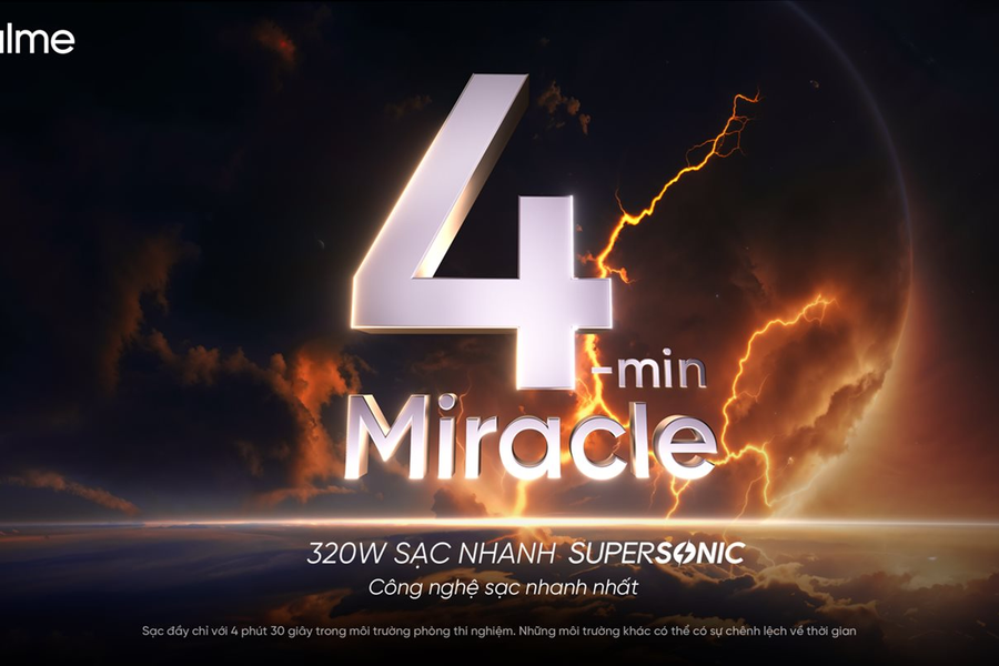 Realme trình làng công nghệ sạc siêu âm 320W, sạc nhanh chỉ trong 4 phút