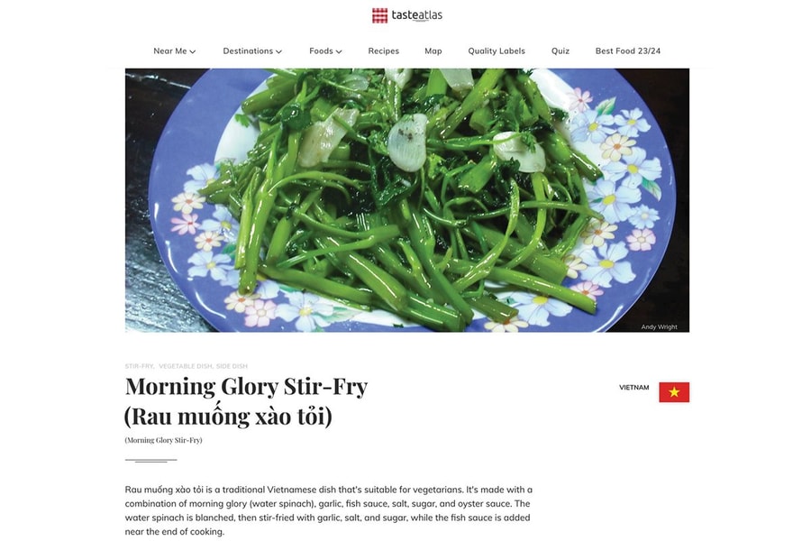 Rau muống xào tỏi trên... trường quốc tế