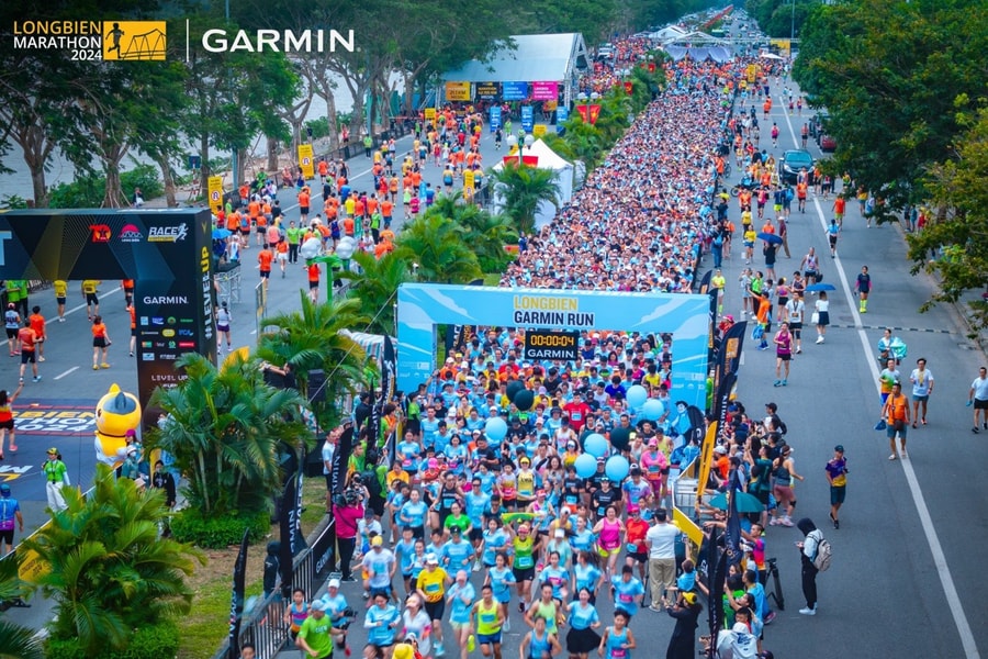 Hàng ngàn vận động viên tham gia Giải chạy Longbien Garmin Run 2024