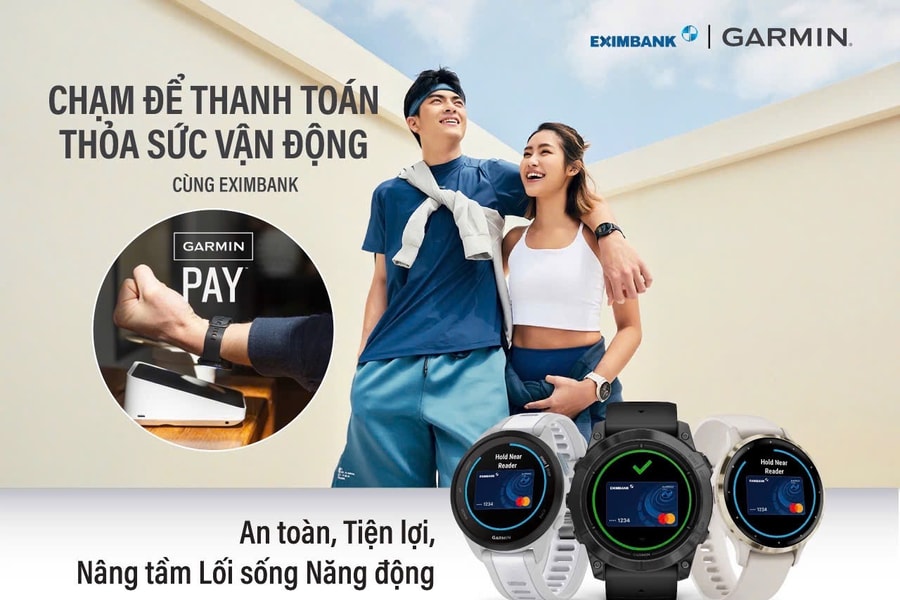 Eximbank ra mắt dịch vụ thanh toán Garmin Pay qua thẻ Eximbank Mastercard