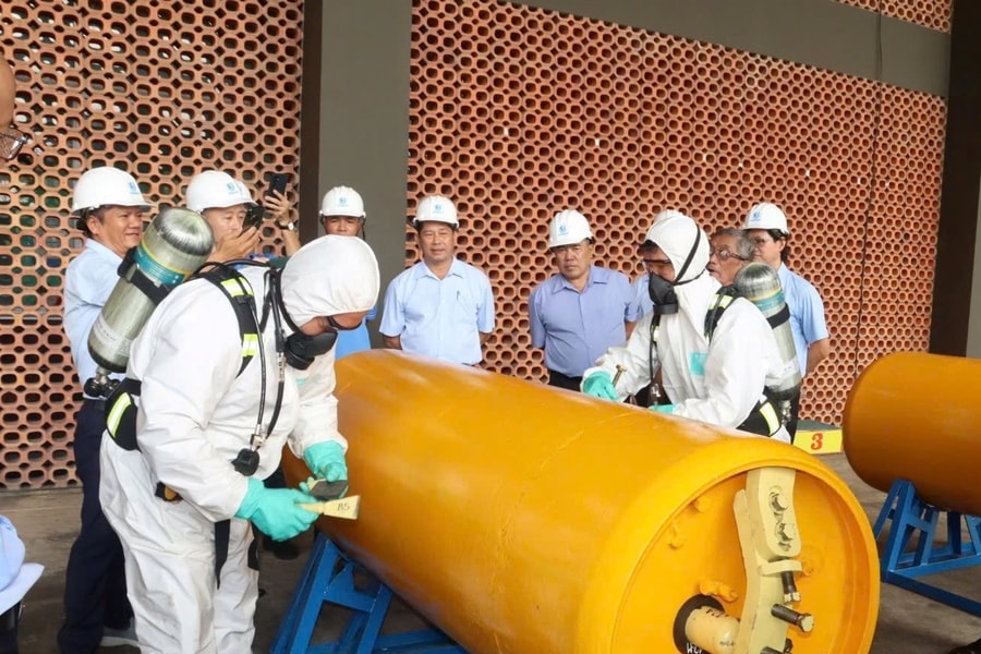 Nhà máy nước Thủ Đức diễn tập ứng phó tình huống sự cố rò rỉ khí Clor