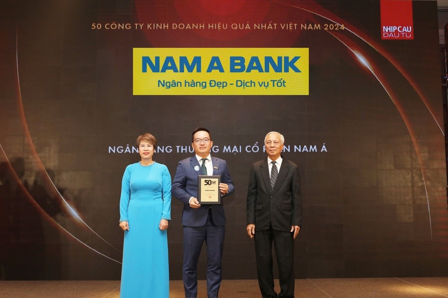 Nam A Bank - Top 50 Công ty kinh doanh hiệu quả nhất Niệt Nam năm 2024