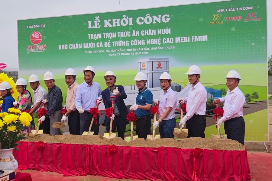 Khởi công xây dựng trạm trộn thức ăn chăn nuôi Mebi Farm