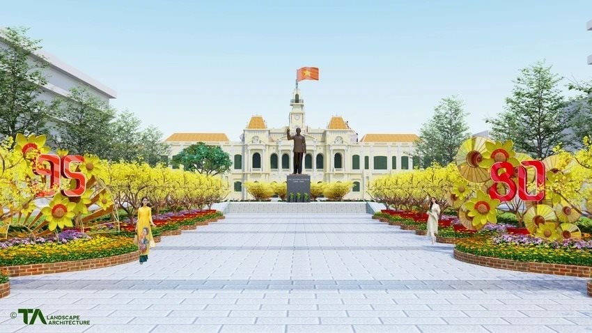 Đường hoa Nguyễn Huệ Tết Ất tỵ 2025, người dân và du khách sẽ ấn tượng với cặp đôi linh vật Kim Tỵ - Ngân Tỵ