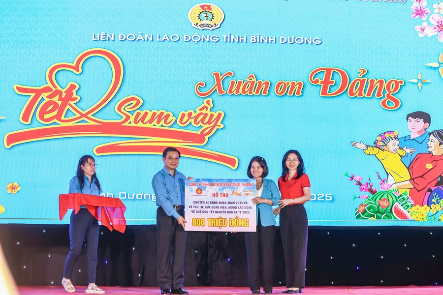 Chương trình Chuyến xe Công đoàn - Xuân 2025 đưa gần 2000 công nhân Bình Dương về nhà đón Tết