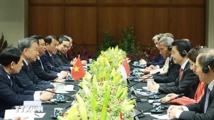 Tổng Bí thư Tô Lâm hội đàm với Thủ tướng Singapore Lawrence Won