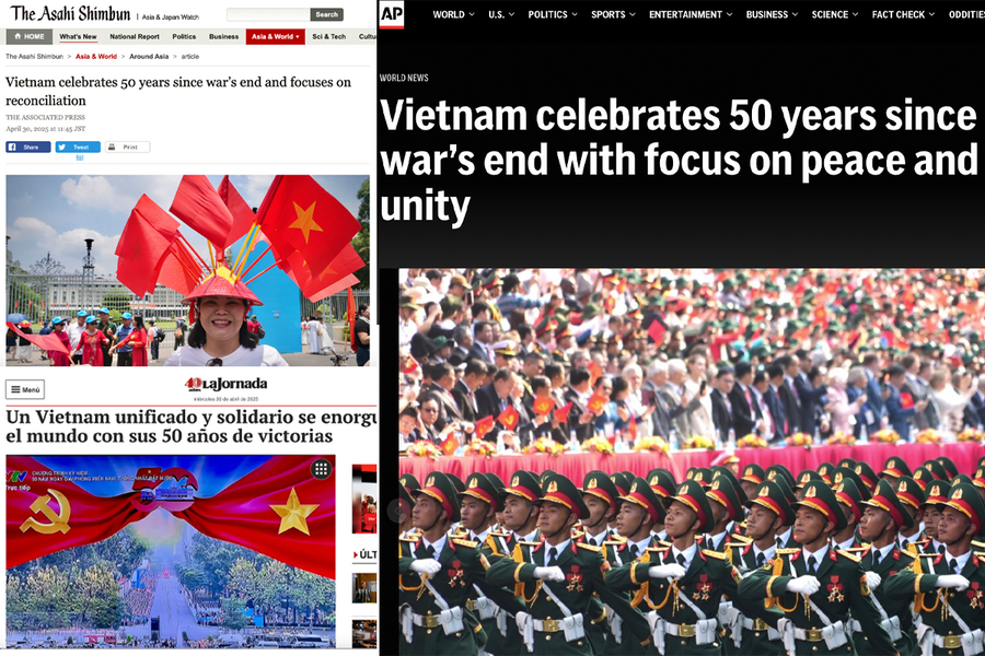 Truyền thông quốc tế ấn tượng với Lễ kỷ niệm 50 năm Ngày giải phóng miền Nam, thống nhất đất nước của Việt Nam