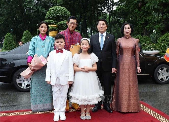 Chủ tịch nước Lương Cường chủ trì lễ đón cấp Nhà nước Quốc vương Bhutan